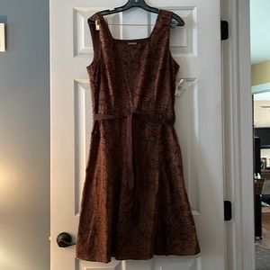 Rabbit Designs. Brown dress flare size 12